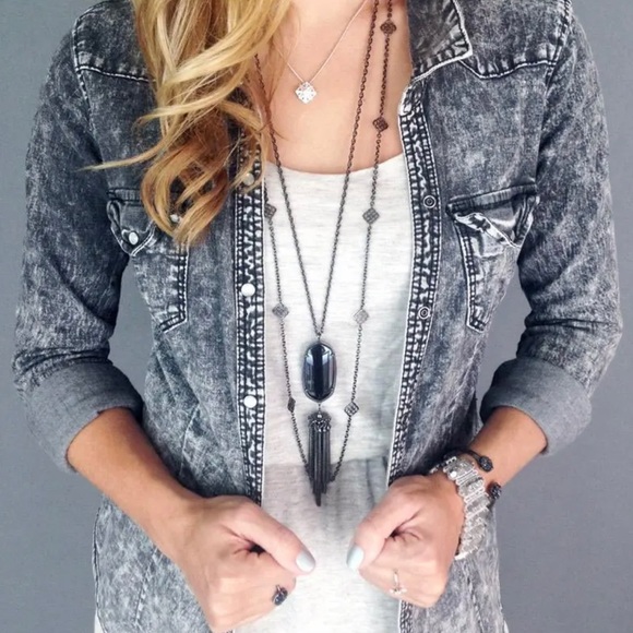 EUC Silver Devalyn Logo Necklace - Picture 2 of 2